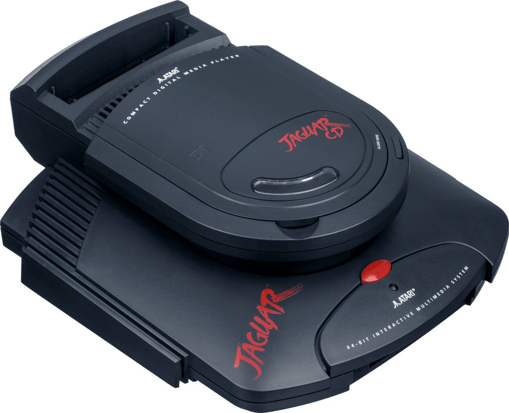 Atari Jaguar CD, unidad de expansión de CD para la consola Atari Jaguar con juegos en formato óptico.