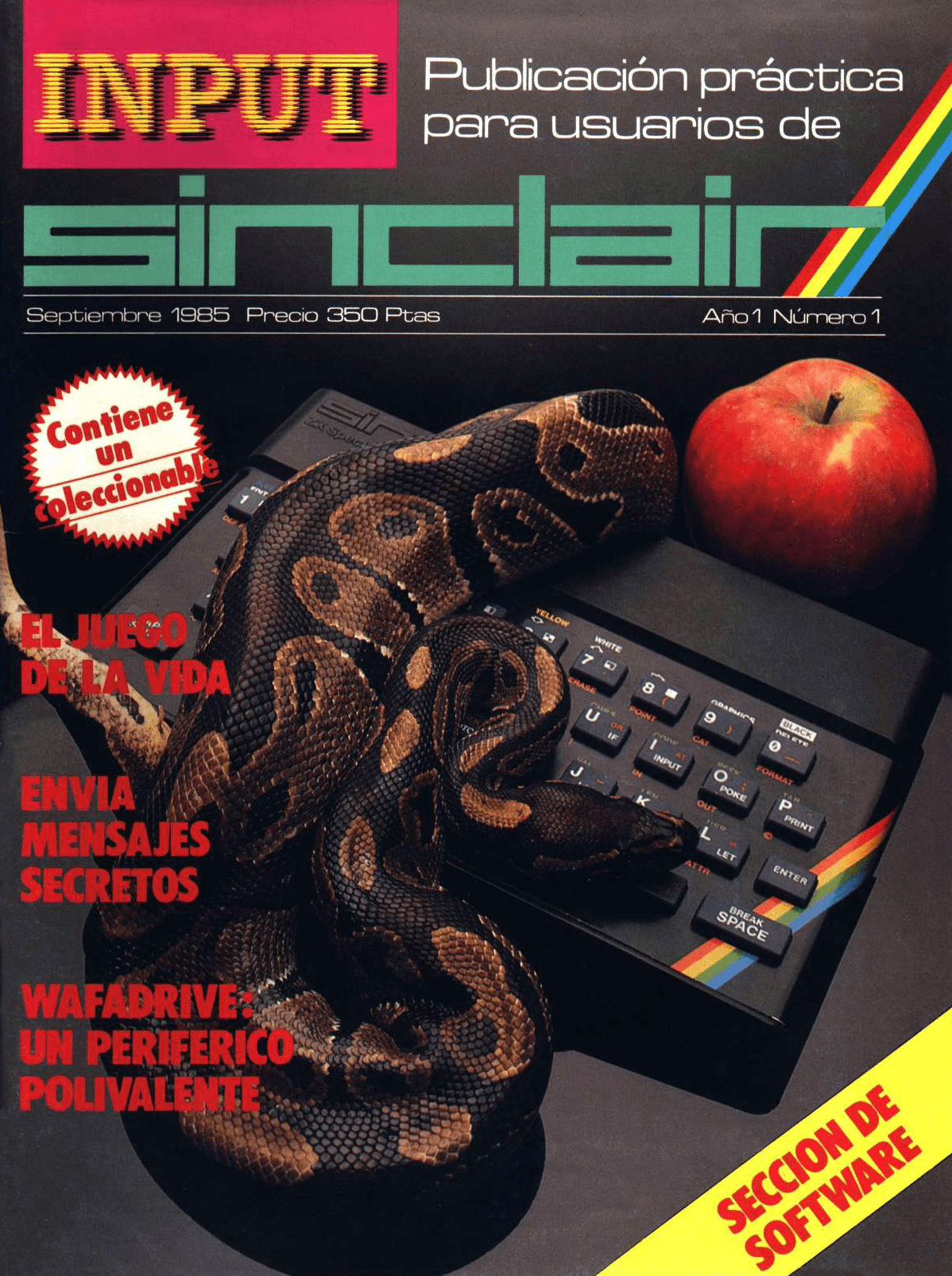 Portada de la revista Input Sinclair dedicada al ZX Spectrum