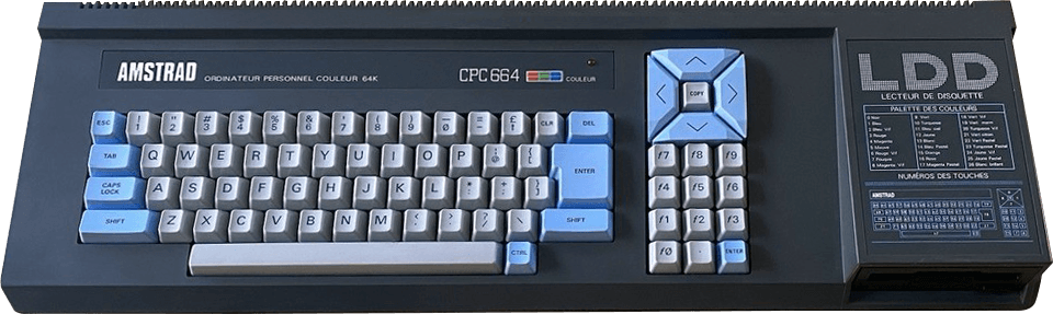 Ordenador Amstrad CPC 664 con monitor y teclado integrado