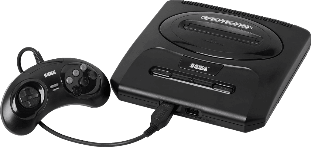 Sega Genesis 2, consola de 16 bits de SEGA con diseño compacto y compatibilidad con Sega CD y 32X.